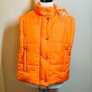 Culture Couture Women's Jacket Down Orange Weather Proof Insulated Puff Vest S
